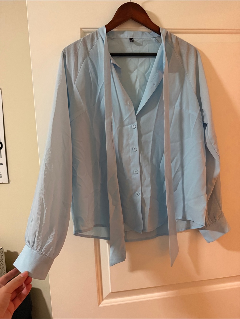 Acevog Light Blue Button Down Long Sleeve Blouse Size M